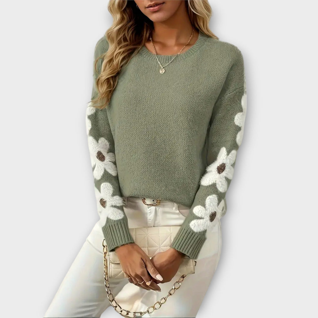 Silke - Chaleco de punto con diseño floral 1