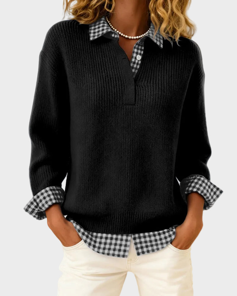Viktoria | Jersey con detalles de cuadros 5