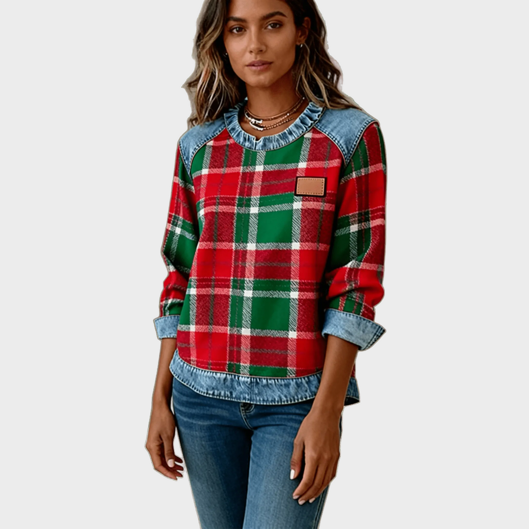 Ivy | Sudadera patchwork de cuadros 10