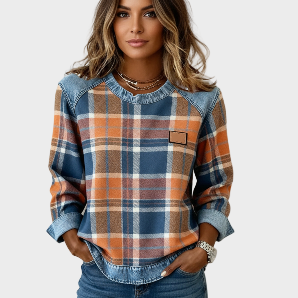 Ivy | Sudadera patchwork de cuadros 12