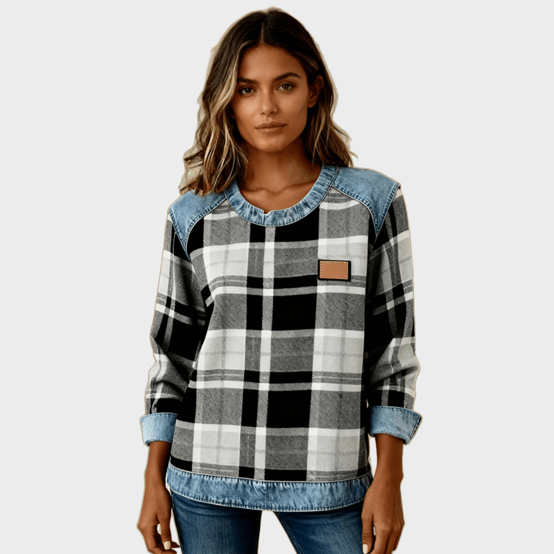 Ivy | Sudadera patchwork de cuadros 11