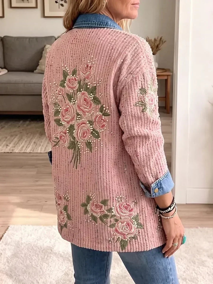 Natalie | Blazer vaquero patchwork rosa 2