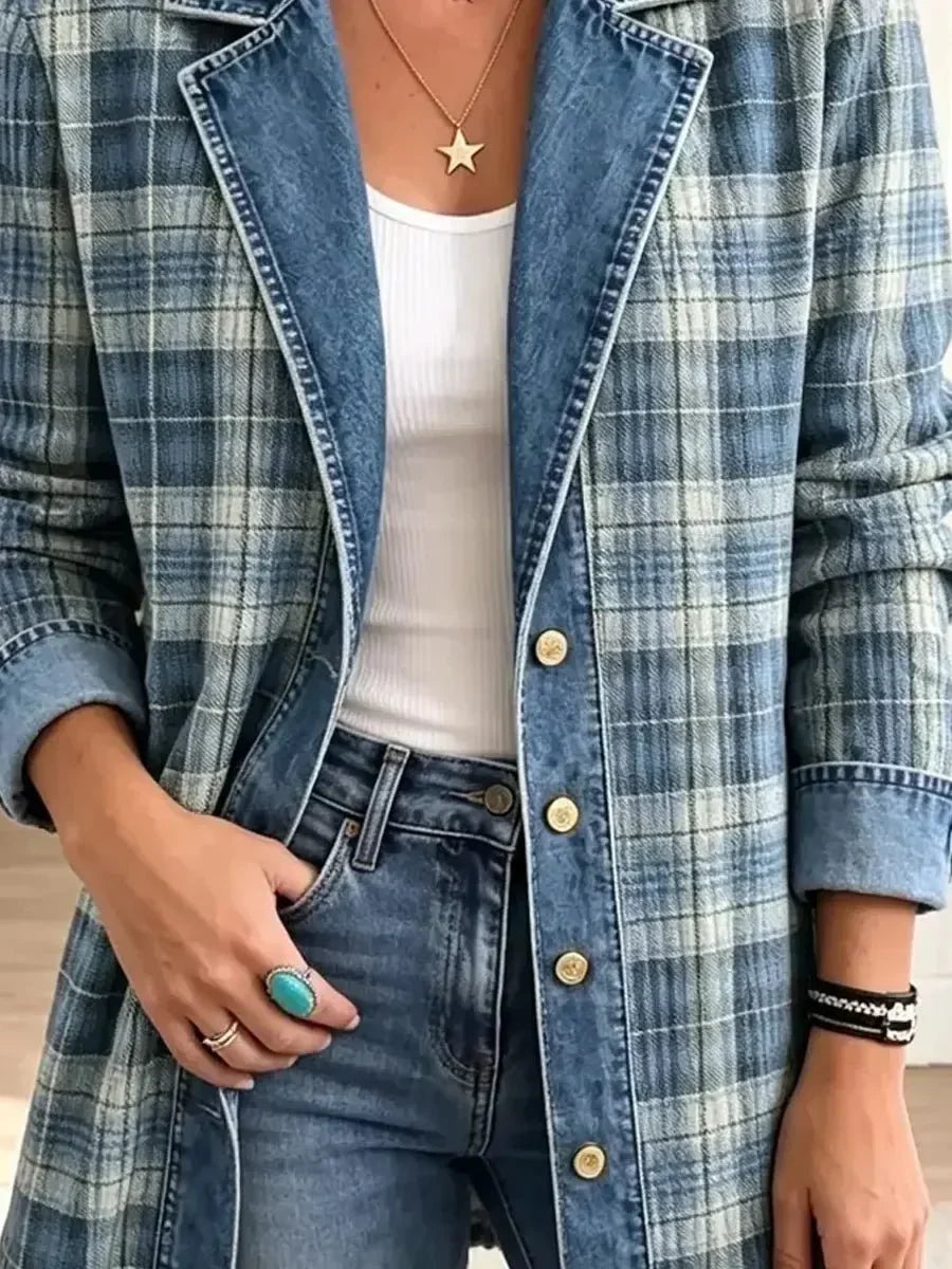 Leah | Chaqueta vaquera con estampado artístico 3