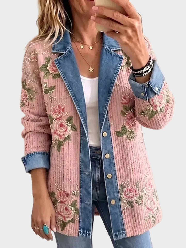 Natalie | Blazer vaquero patchwork rosa 1