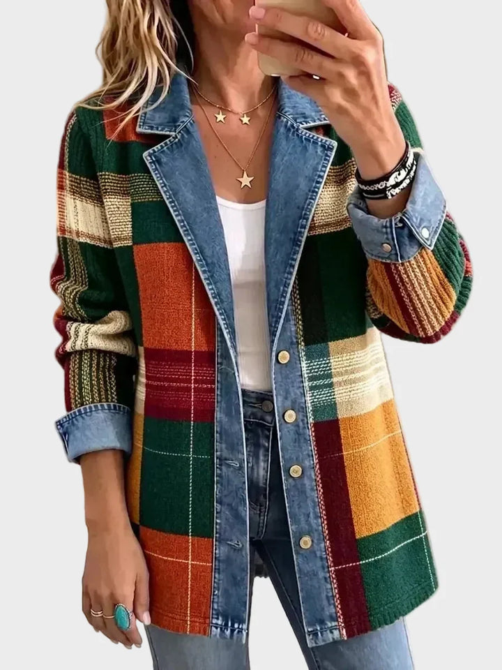 Claire | Chaqueta vaquera de cuadros retro 1