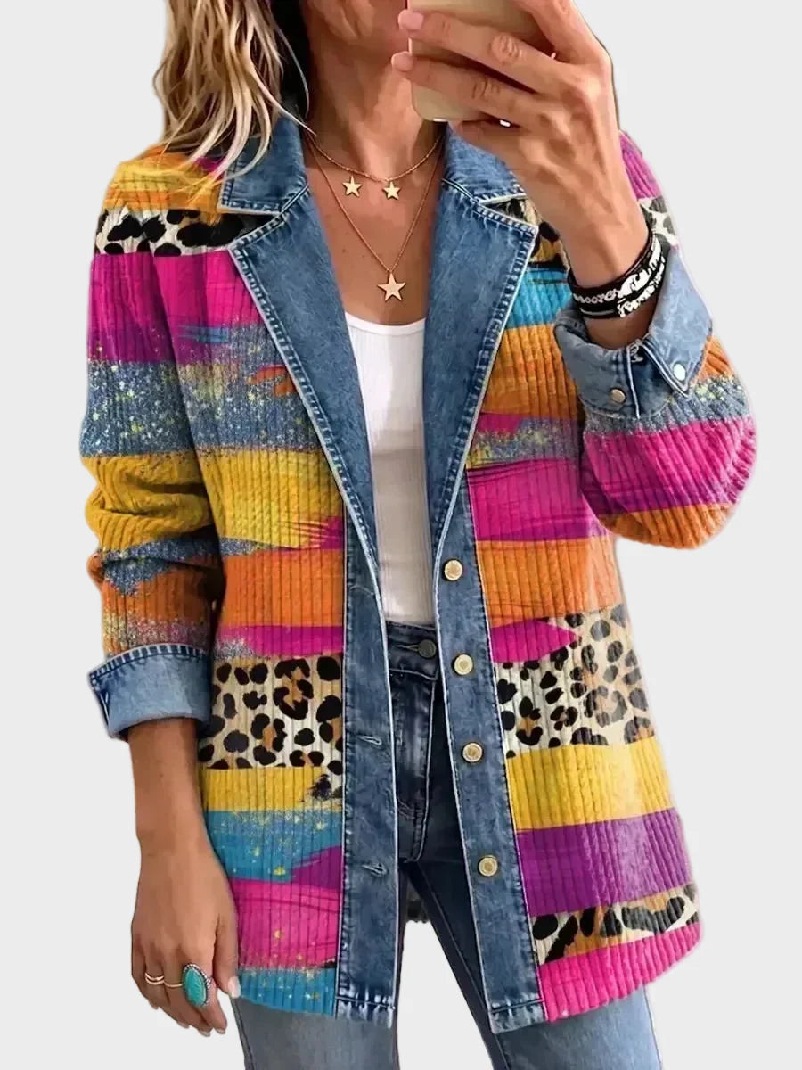 Audrey | Chaqueta vaquera de leopardo retro 1