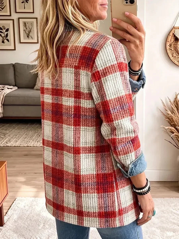Hailey | Chaqueta vaquera patchwork roja 2