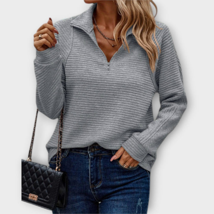Vilja - Suéter con zip polo 3