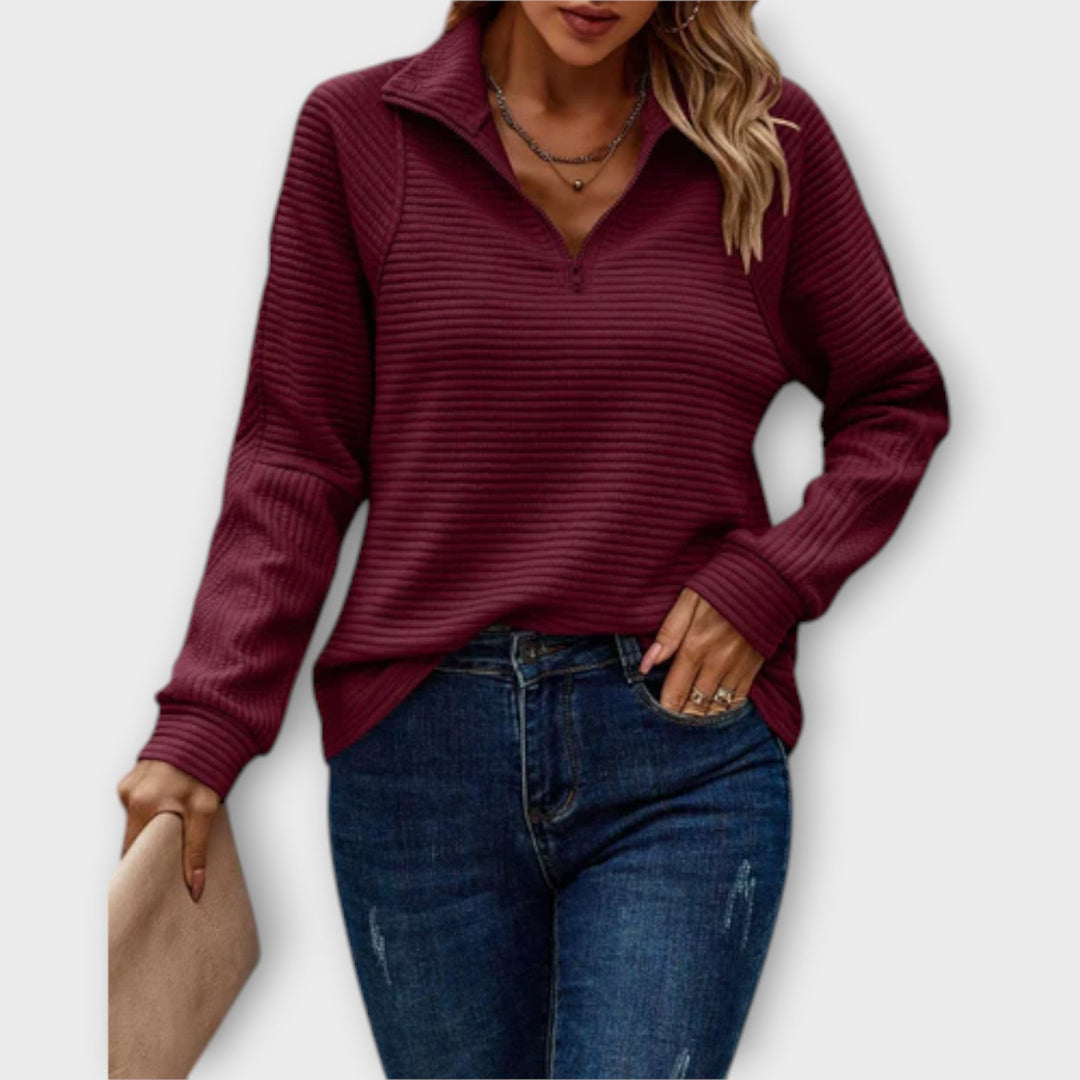 Vilja - Suéter con zip polo 5