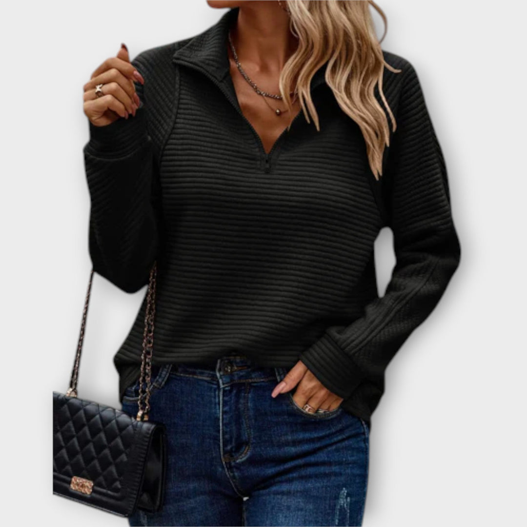 Vilja - Suéter con zip polo 4