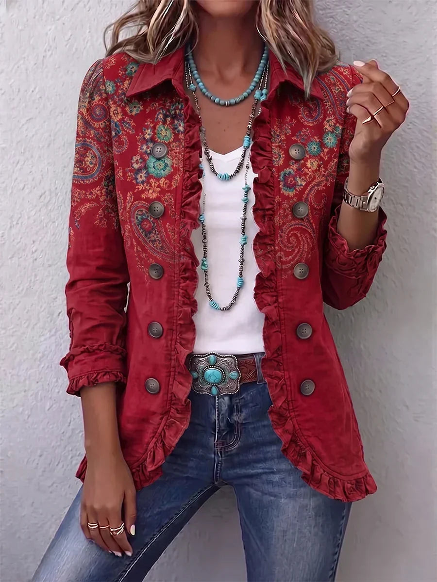 Sophia | Chaqueta boho paisley con volantes 1
