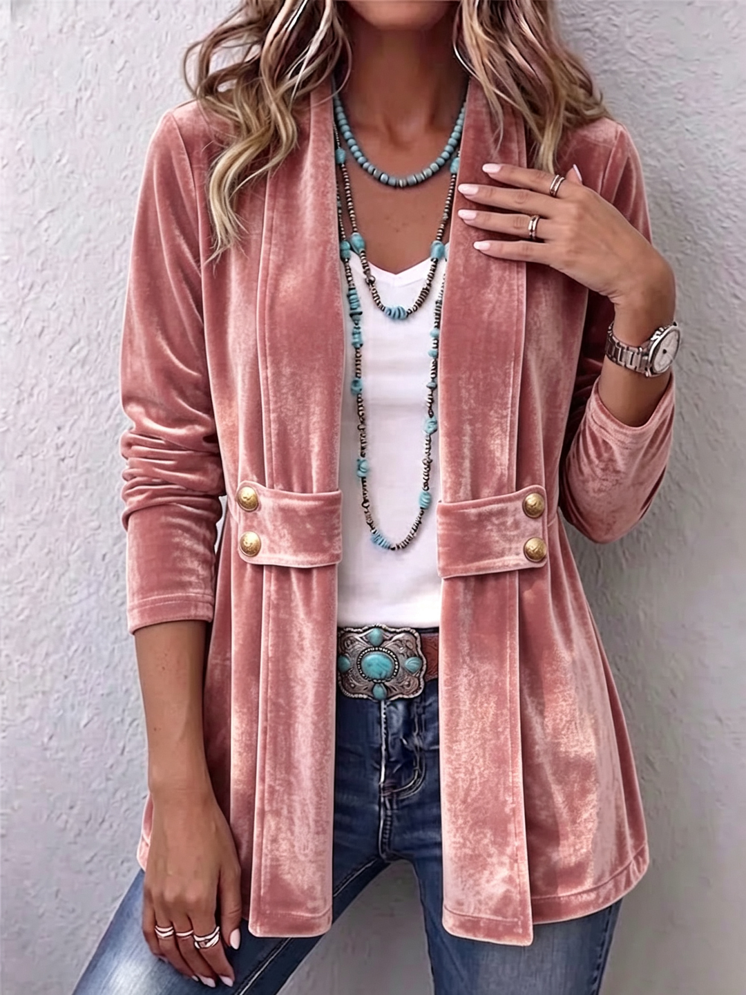 Avery | Chaqueta suave de frontal abierto 7
