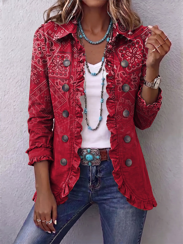 Riley | Chaqueta paisley ombré con volantes 1