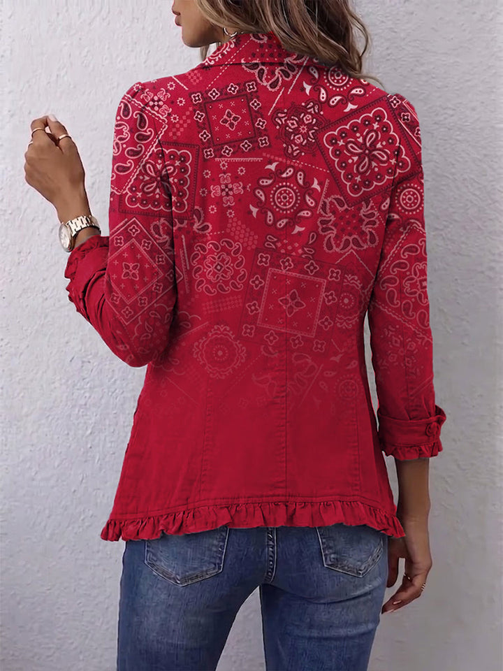Riley | Chaqueta paisley ombré con volantes 2