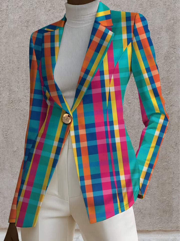 Rosaline | Chaqueta de cuadros arcoíris 3
